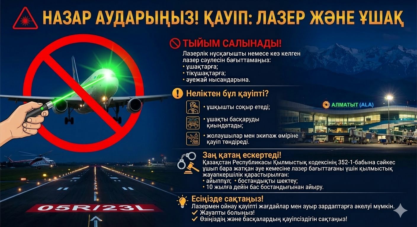 Лазерлік құрылғыларды заңсыз пайдаланудың алдын алу бойынша жадынама. Памятка для обучающихся по предупреждению незаконного использования лазерных устройств