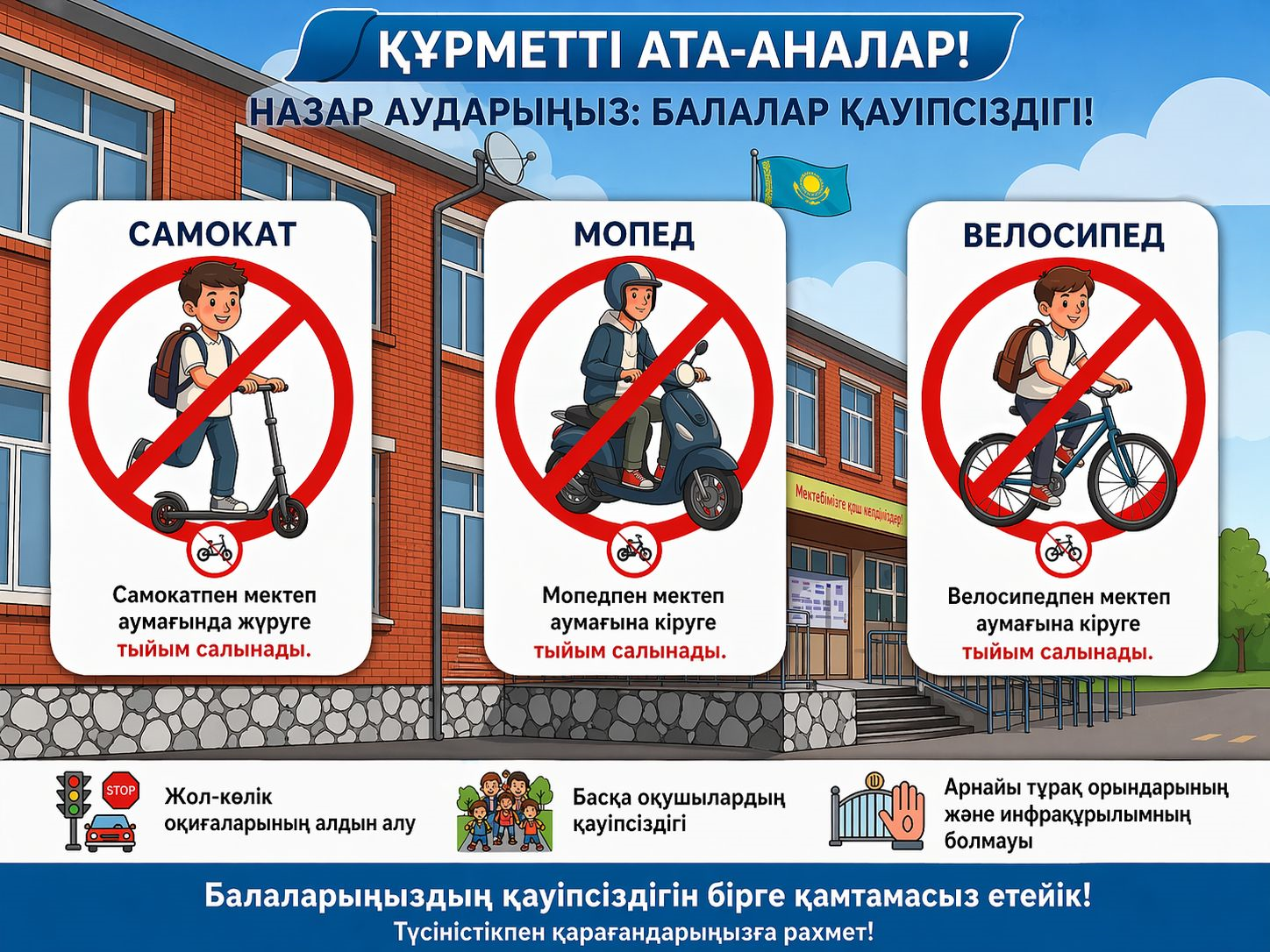 Құрметті ата- аналар! Назар аударыңыз: балалар қауіпсіздігі! Уважаемые родители! Внимание: безопасность детей!